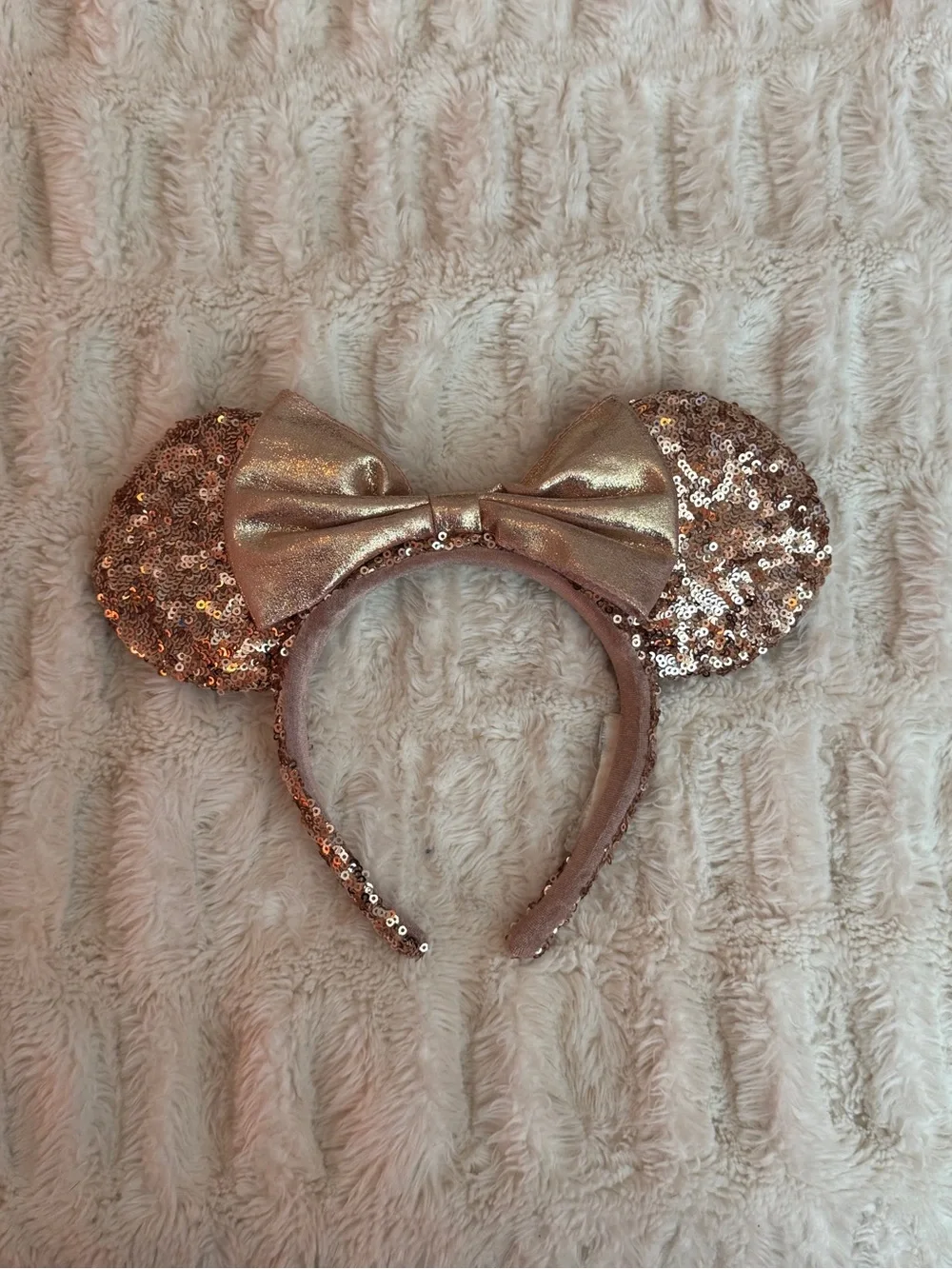 Champagne Rose Gold Sequin Disney Ears